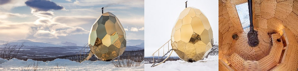 Sauna in a Giant Golden Egg