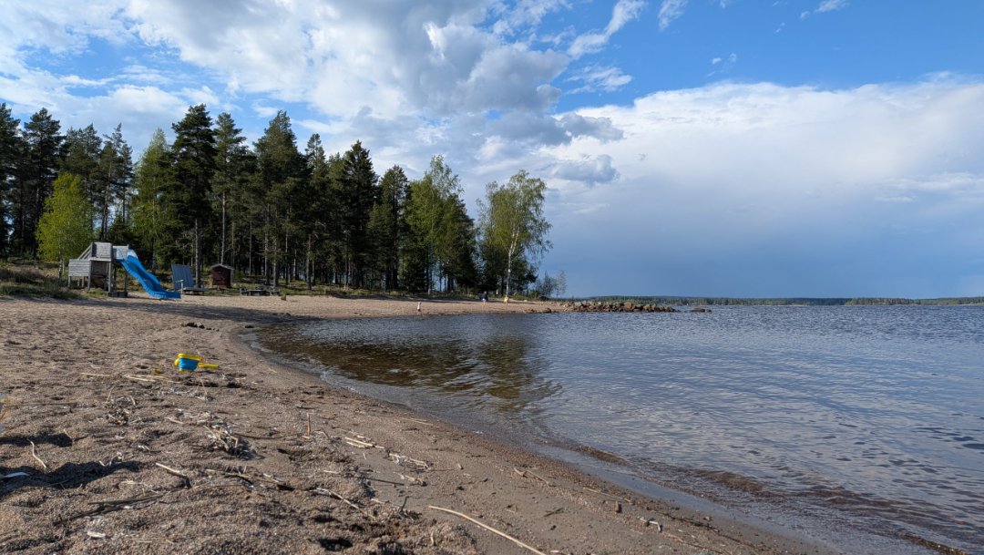 Jonnys 1st beach visit for the summer, Råneå, Sweden, May 2026